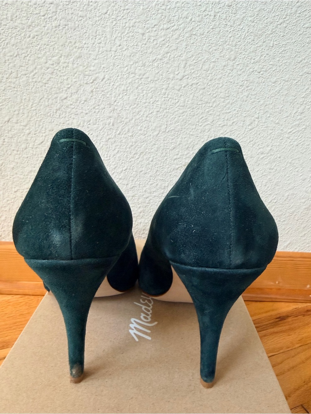 Madewell Women’s Pointed-Toe Suede Pumps in Gallery Green - Picture 3 of 5